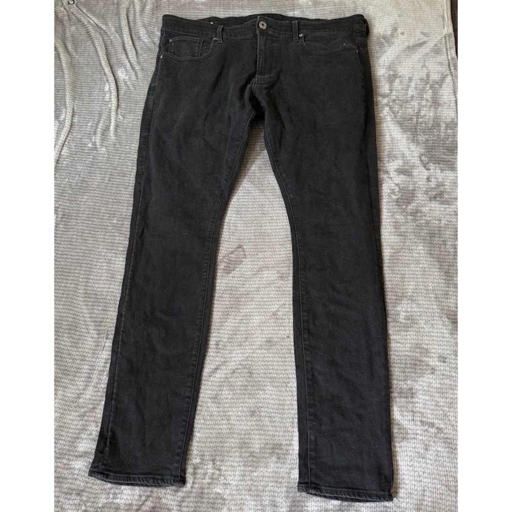 G-Star RAW Revend Skinny Black Denim Jeans Mens Zip Belted 40x32